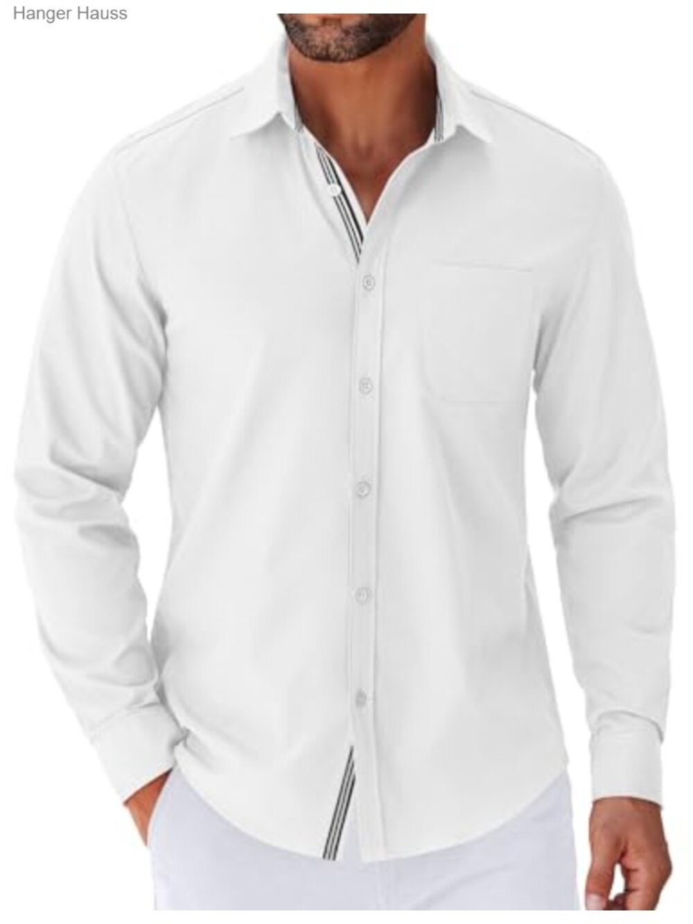 Men's Long Sleeve Casual Button Down Shirt Regular Fit Untucked Dress Shirt